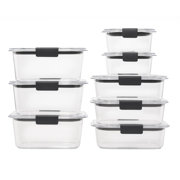 Rubbermaid Brilliance Plastic Food Storage Containers, Set of 16 Rubbermaid Brilliance Plastic Food Storage Containers, Set of 16