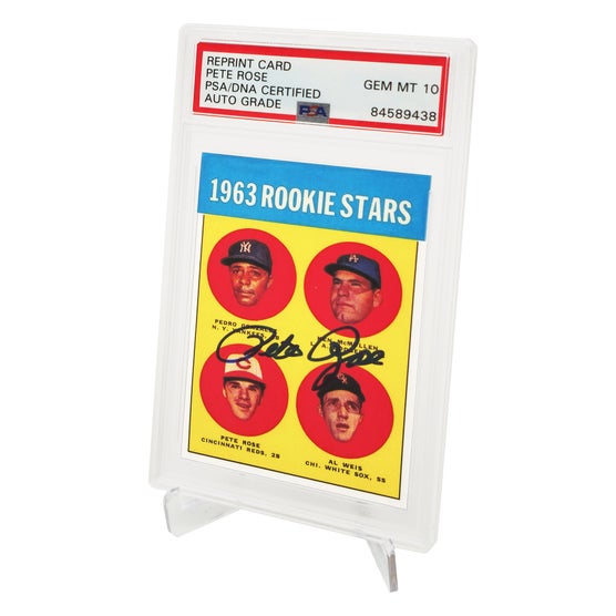 Pete Rose Autographed 1963 Topps Rookie Reprint Card #537