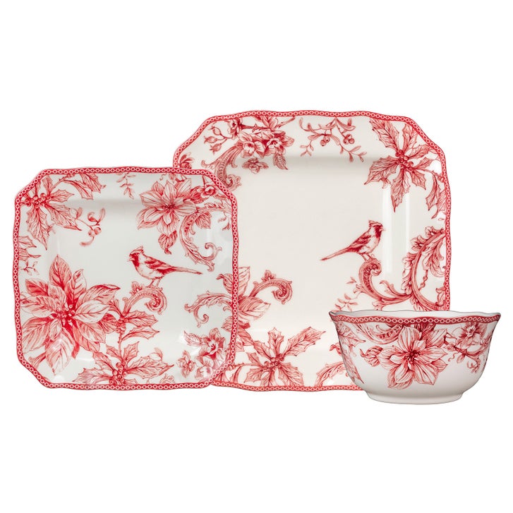 222 Fifth Christmas Lane 12 Piece Dinnerware Set | Costco