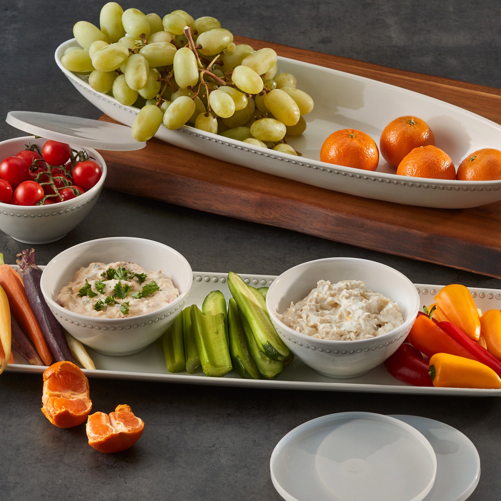 Pandex 5-piece Beaded Melamine Serveware Set | Costco