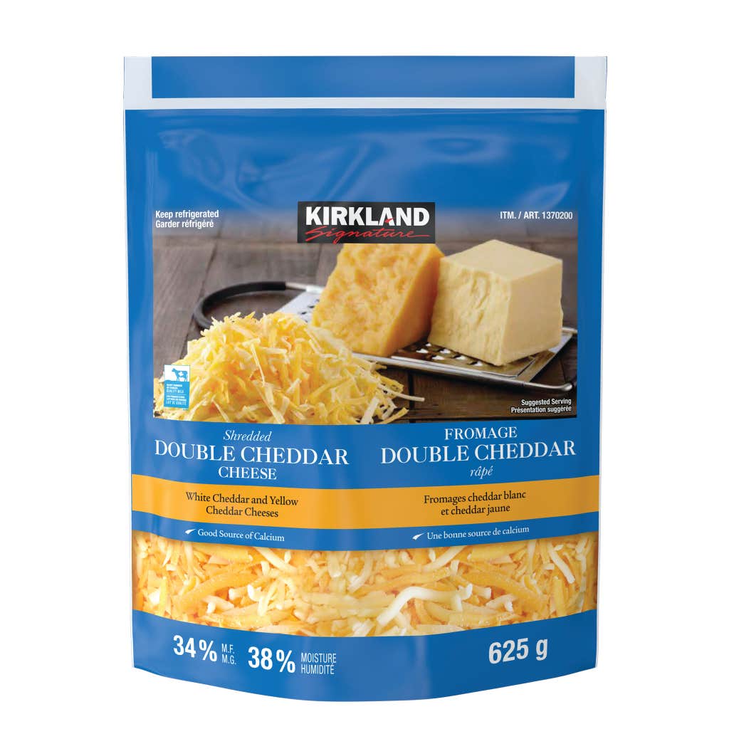Kirkland Signature shredded double cheddar cheese