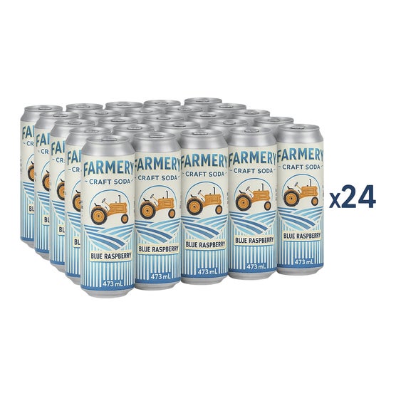 Farmery Craft Soda Blue Raspberry, 24 x 473 mL | Costco