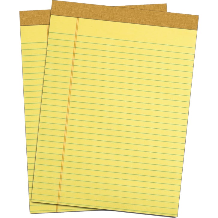 TOPS Legal Notepad, Legal Ruled, Canary Yellow, 8-1/2 in x 11-3/4
