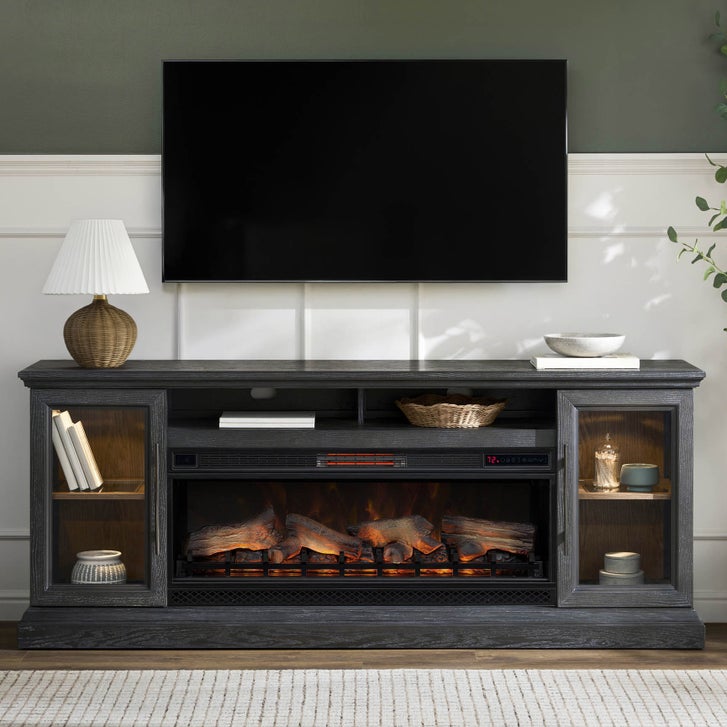 Tresanti Theodore 74” Console with ClassicFlame Electric Fireplace