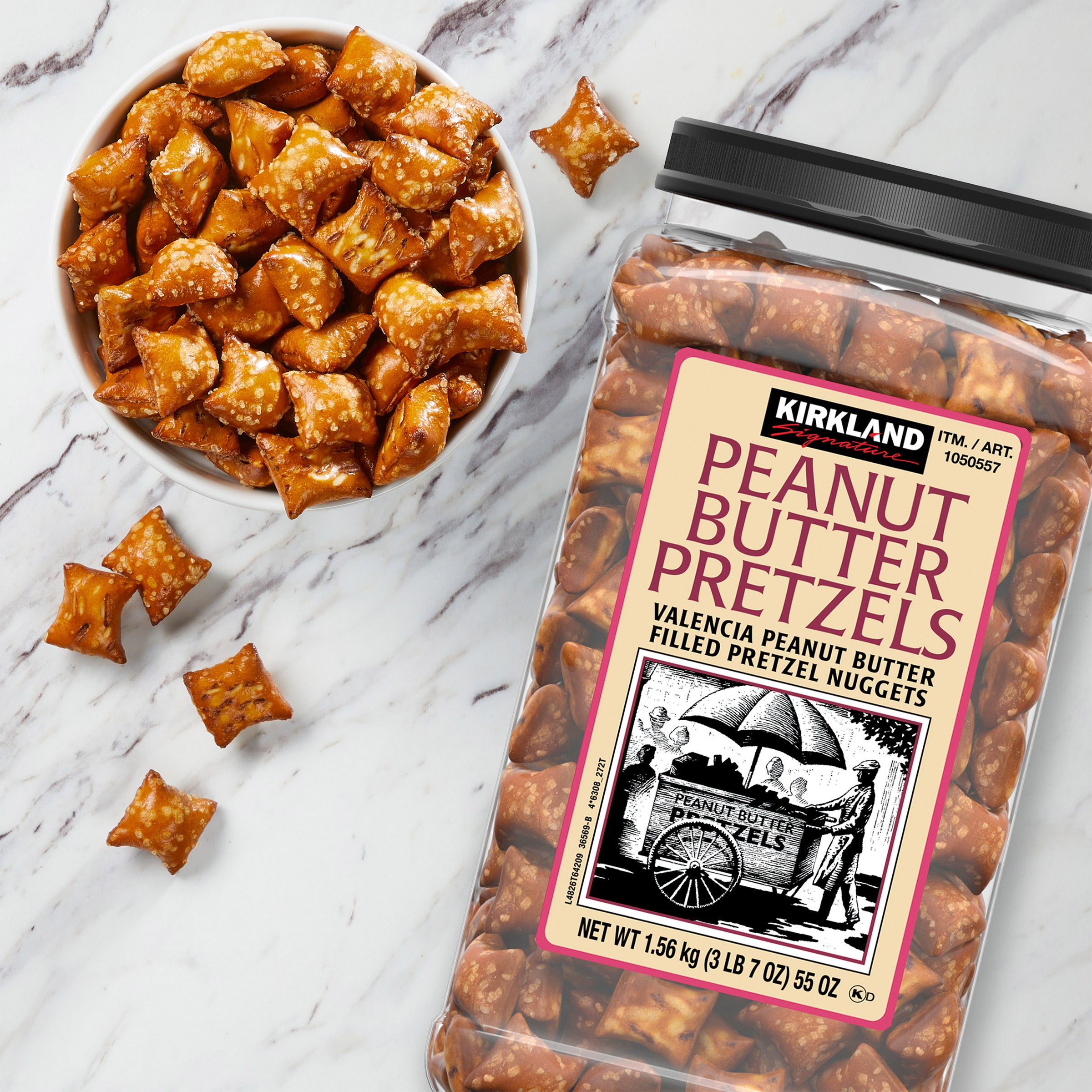 Kirkland Signature Peanut Butter Filled Pretzel Nuggets, 55 oz