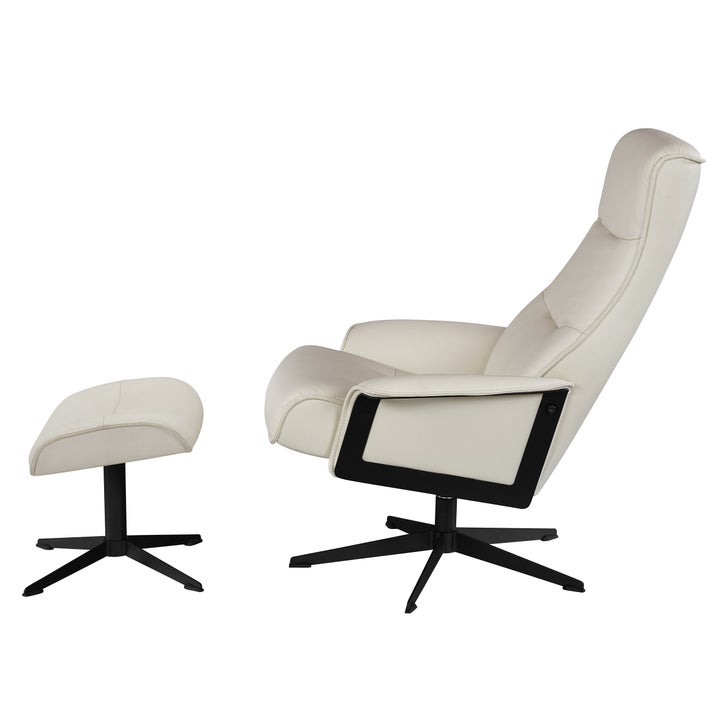 Thomasville Leather Swivel Recliner with Ottoman | Costco