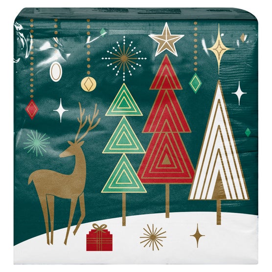 Artstyle Oval Paper Plate and Napkin Bundle, Decorative Deer, 200-count ...