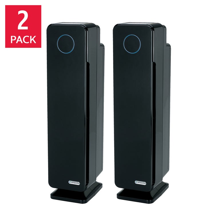 GermGuardian Elite 4-in-1 UV-C Tower Plus Air Purifier, 2-pack