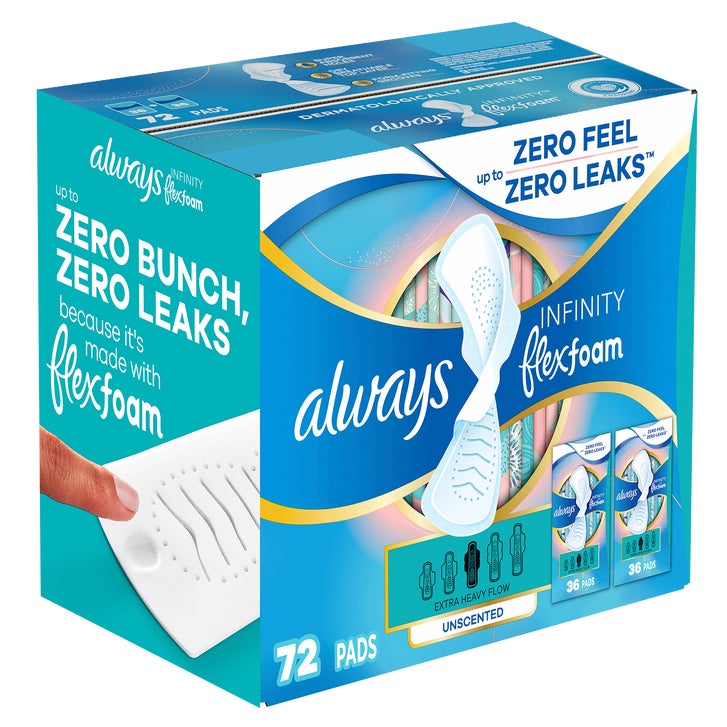 Always Infinity FlexFoam Pads with Wings, Extra Heavy Flow