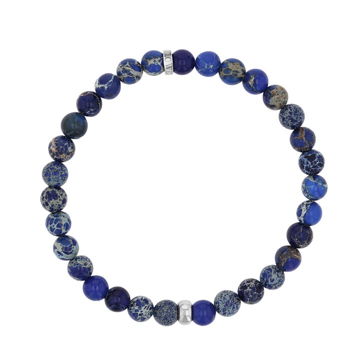 Mr. Lowe by Sheryl Lowe Jasper Beaded Bracelet with Sterling