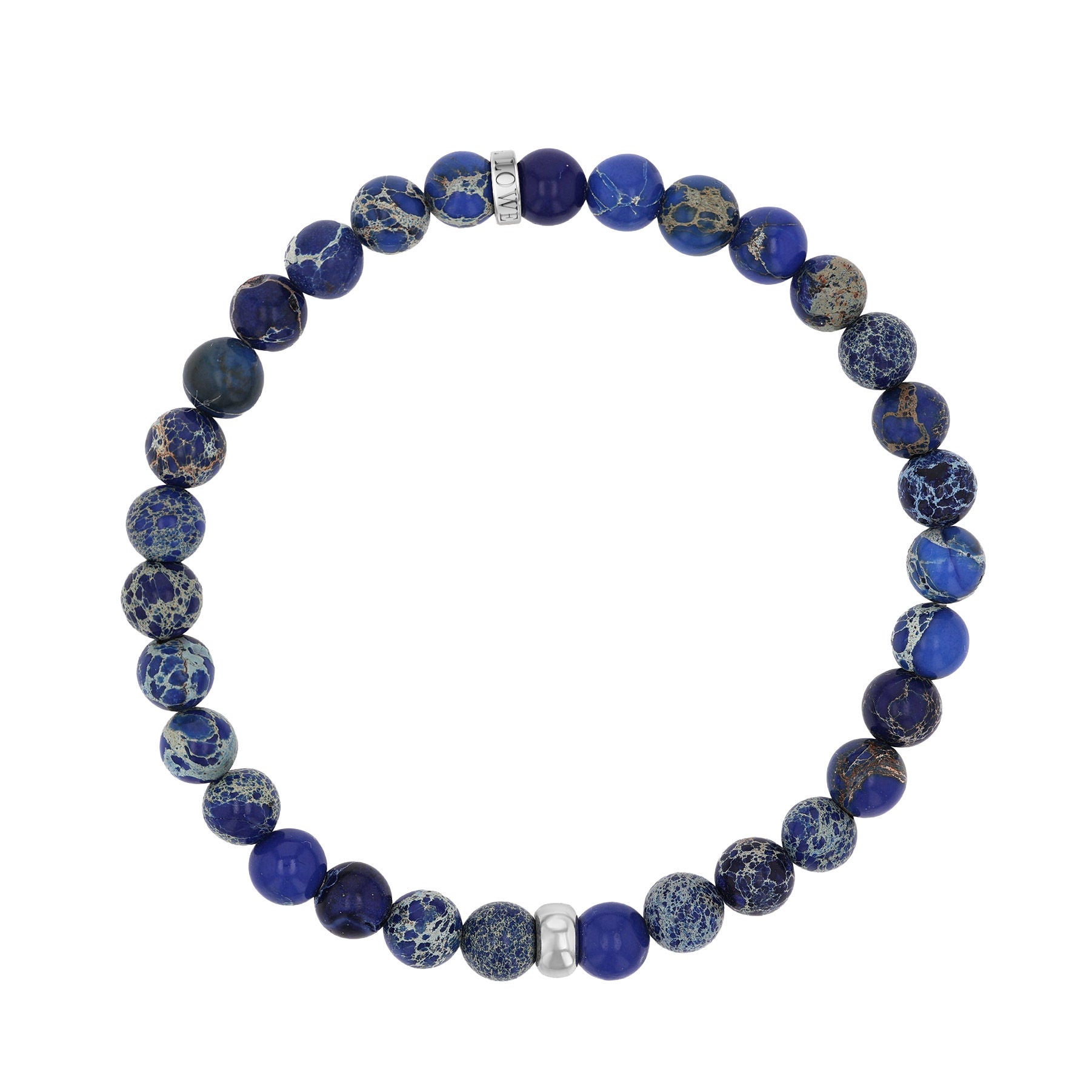 Mr. Lowe by Sheryl Lowe Jasper Beaded Bracelet with Sterling