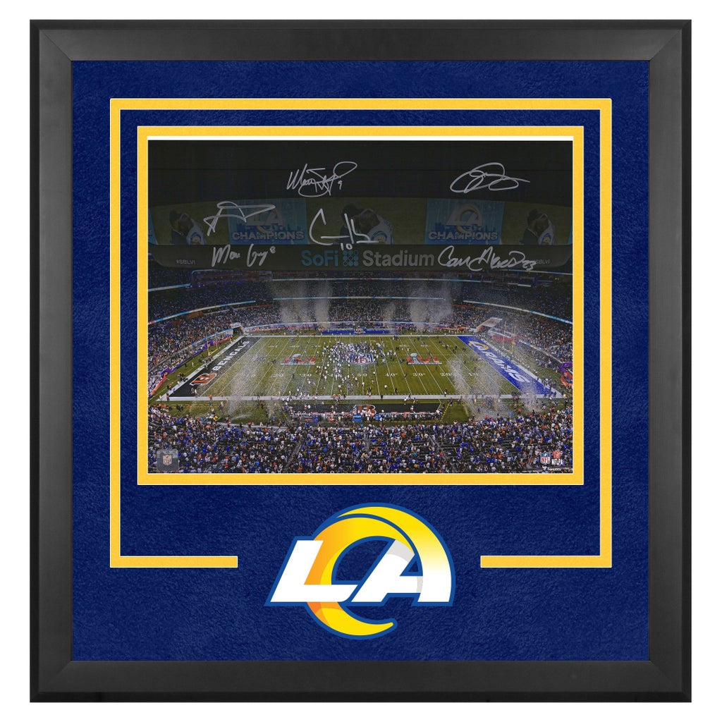 LA Rams Autographed Deluxe Framed Super Bowl LVI Champions Photo w ...