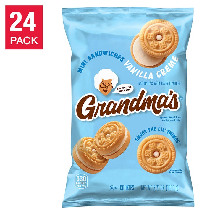 Grandma's Mini Sandwiches Cookies, Vanilla Creme, 3.71 oz, 24