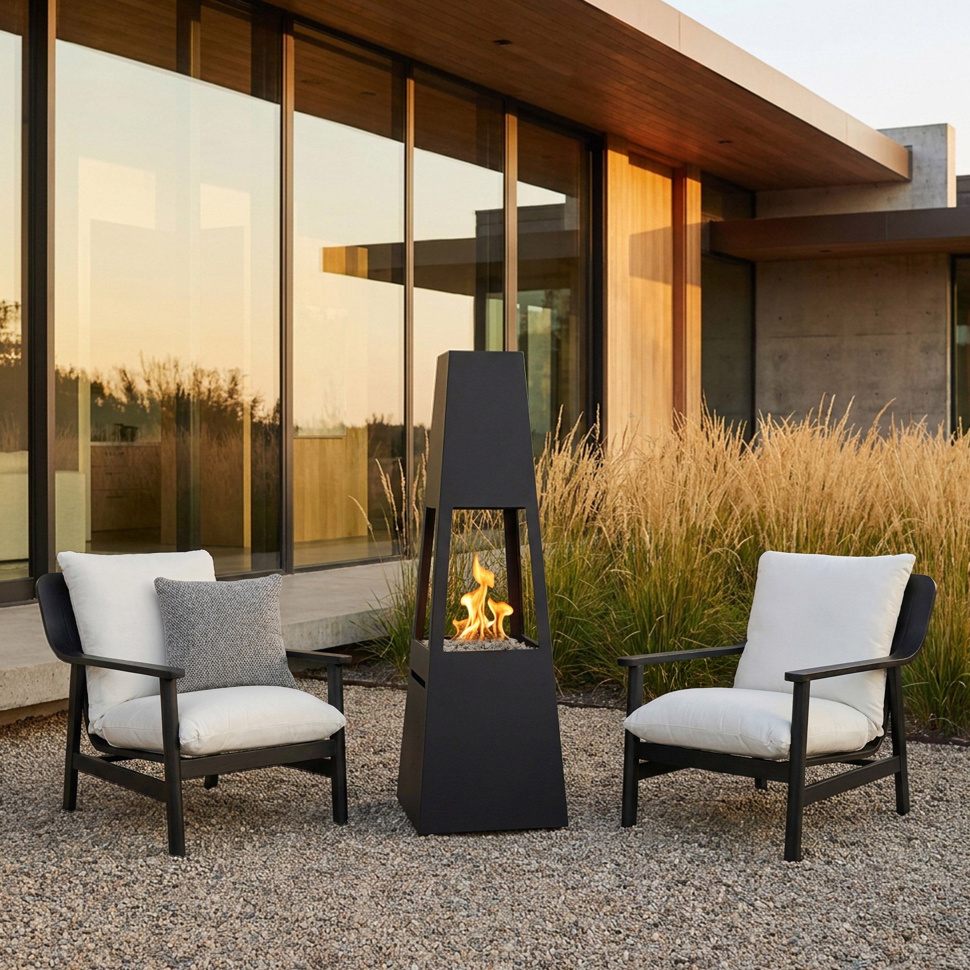 Real Flame 3-piece Outdoor Patio Set with 2 Lennox Chairs and