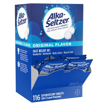 Alka-Seltzer Original, 2 Effervescent Tablets, 58 Pouches | Costco