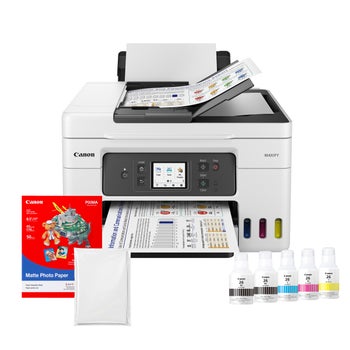 Canon MAXIFY GX4020 Wireless MegaTank Printer with Extra Black Ink Bottle and 2 x 50-Sheet Photo Paper