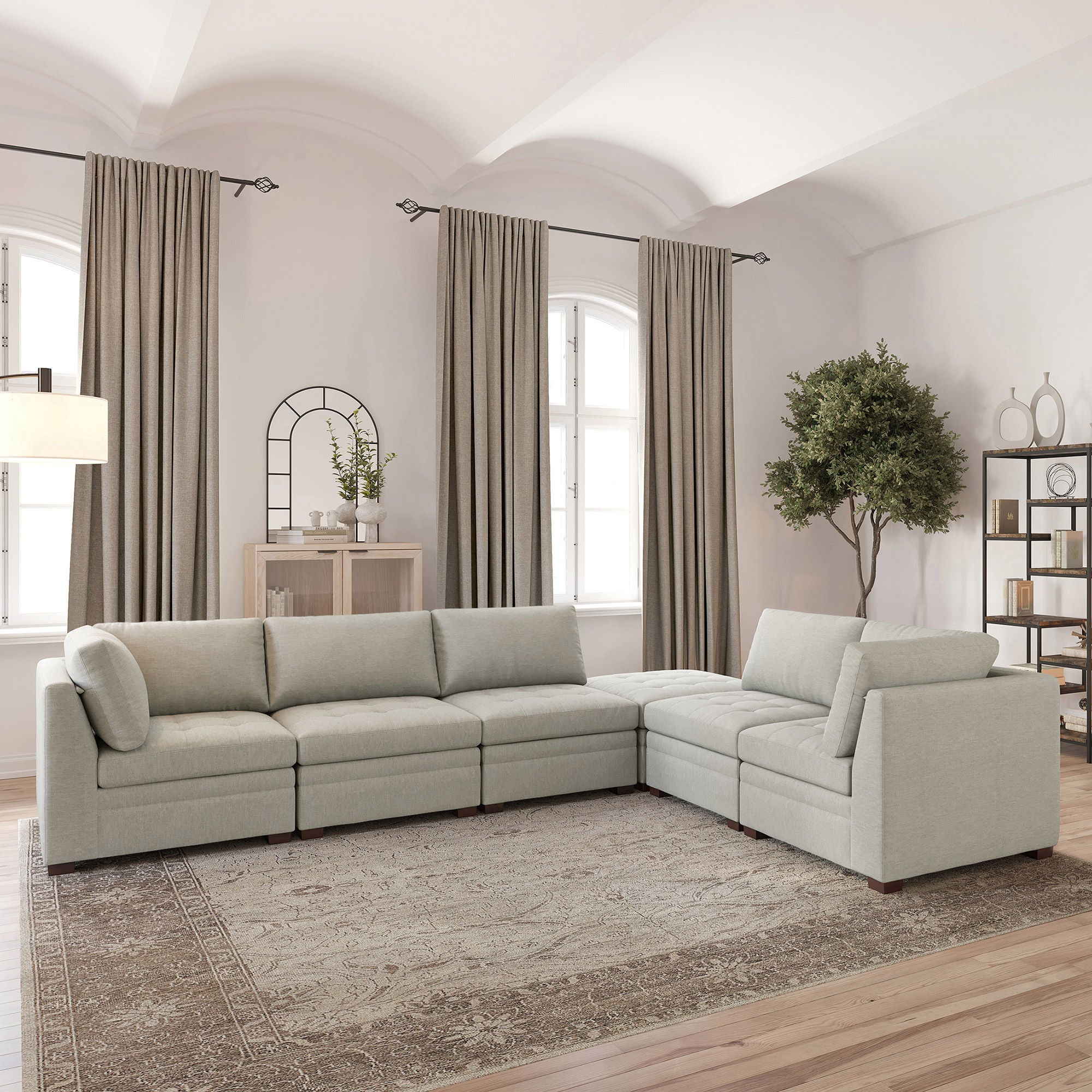 Thomasville Tisdale Modular Sectional 6-piece Beige with Storage