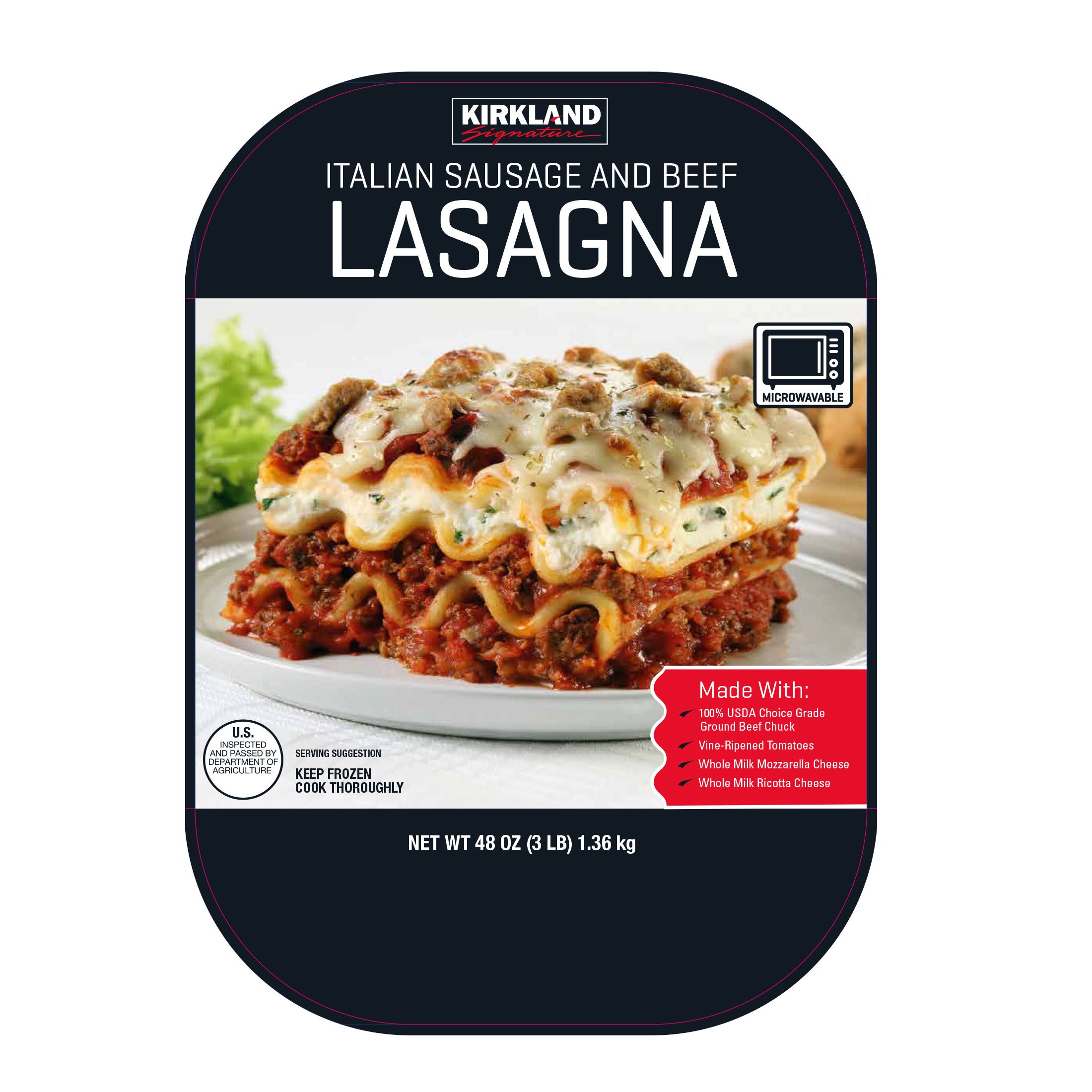 Kirkland Signature Italian Sausage and Beef Lasagna