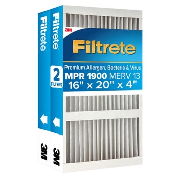 Filtrete Air Filter 4”, MPR 1900 MERV 13, Premium Allergen, Bacteria and Virus Filter, Electrostatic Air Cleaning Deep Pleat Filter, 2-pack $39.99 Free Shipping Costco.com