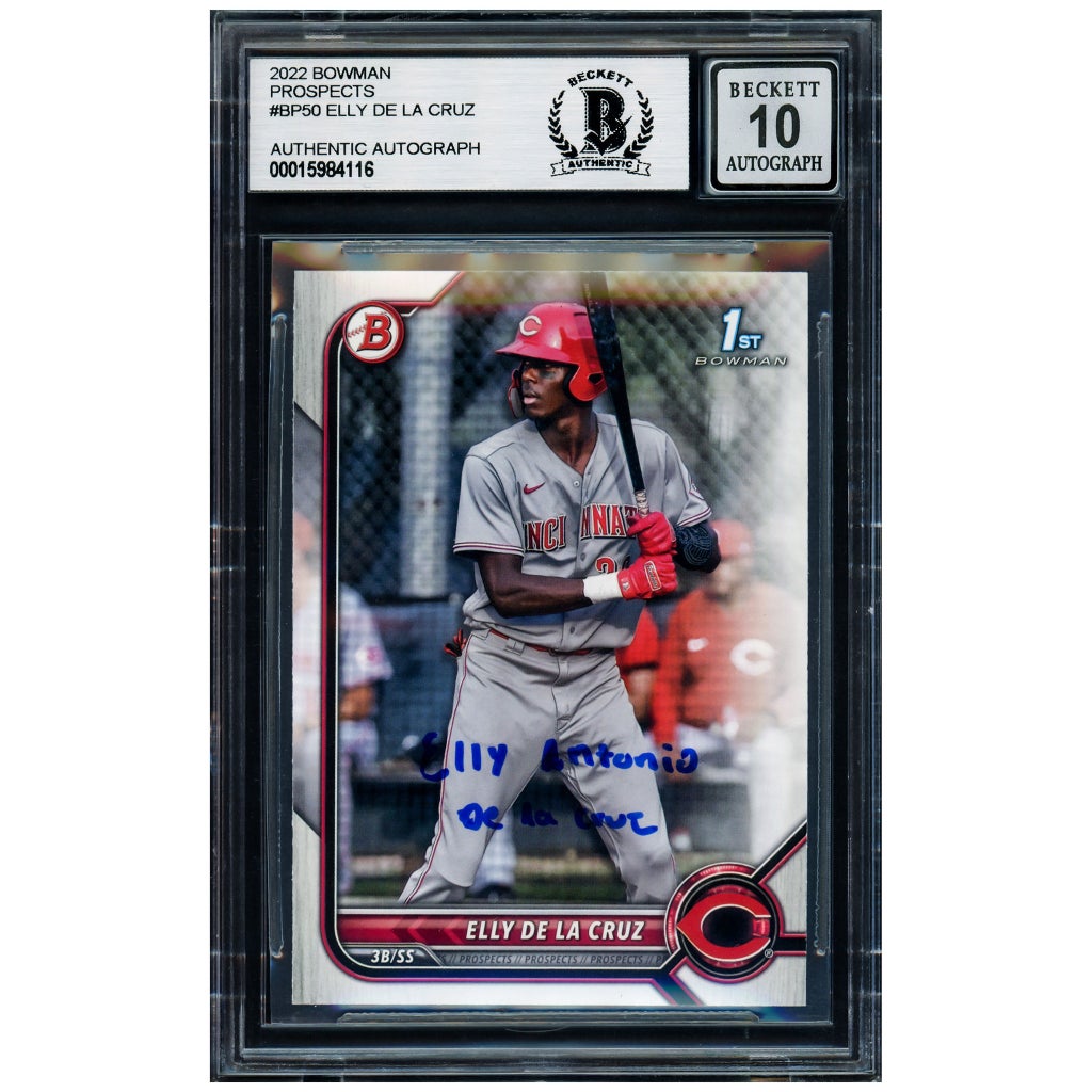 Elly De La Cruz Autographed 2022 Bowman Rookie Card #BP50