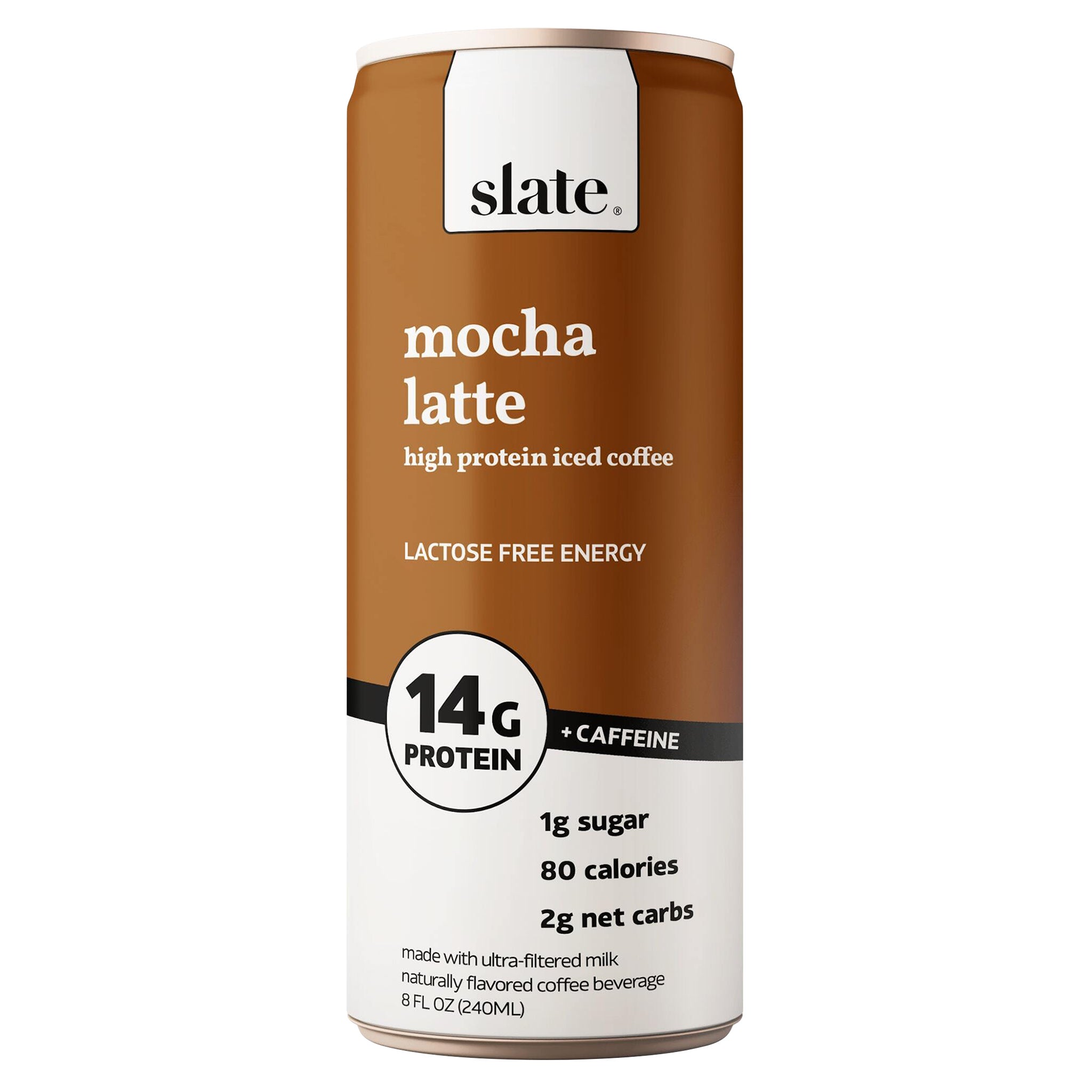 Slate High Protein Iced Coffee, Mocha Latte, 14g Protein, 8 fl oz