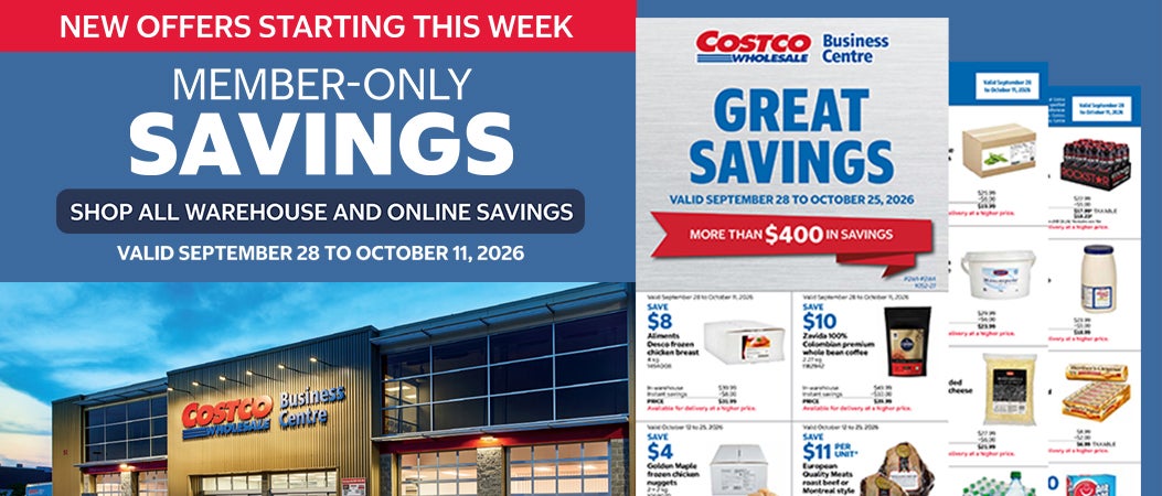 NEW OFFERS STARTING THIS WEEK  Member-only savings Shop all warehouse and online savings Valid September 28 to October 11, 2026