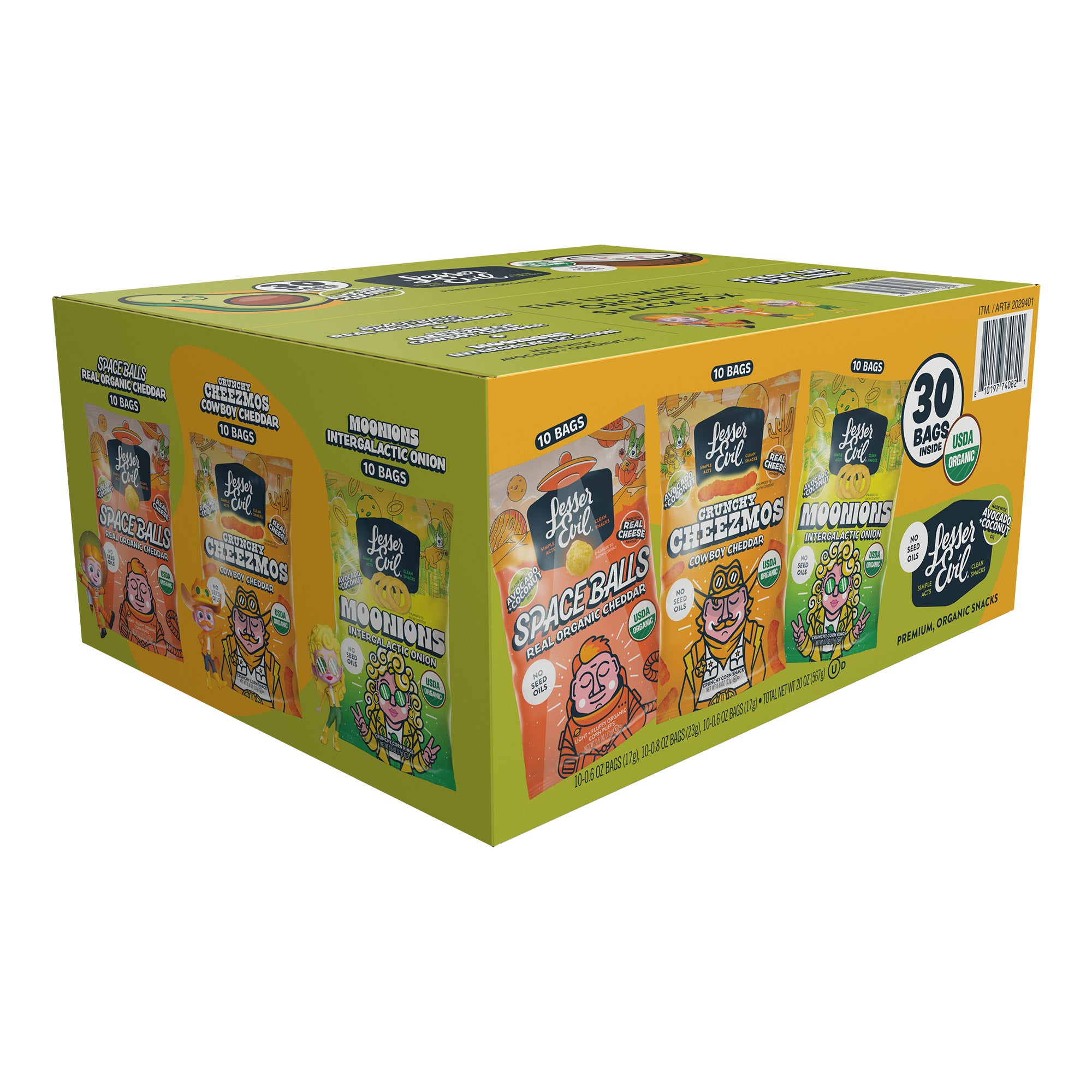 Lesser Evil Organic Snacks, Variety Pack, 30-count | Costco