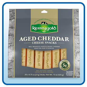 Kerrygold Aged Cheddar Snack Sticks, 0.75 oz, 20-Count