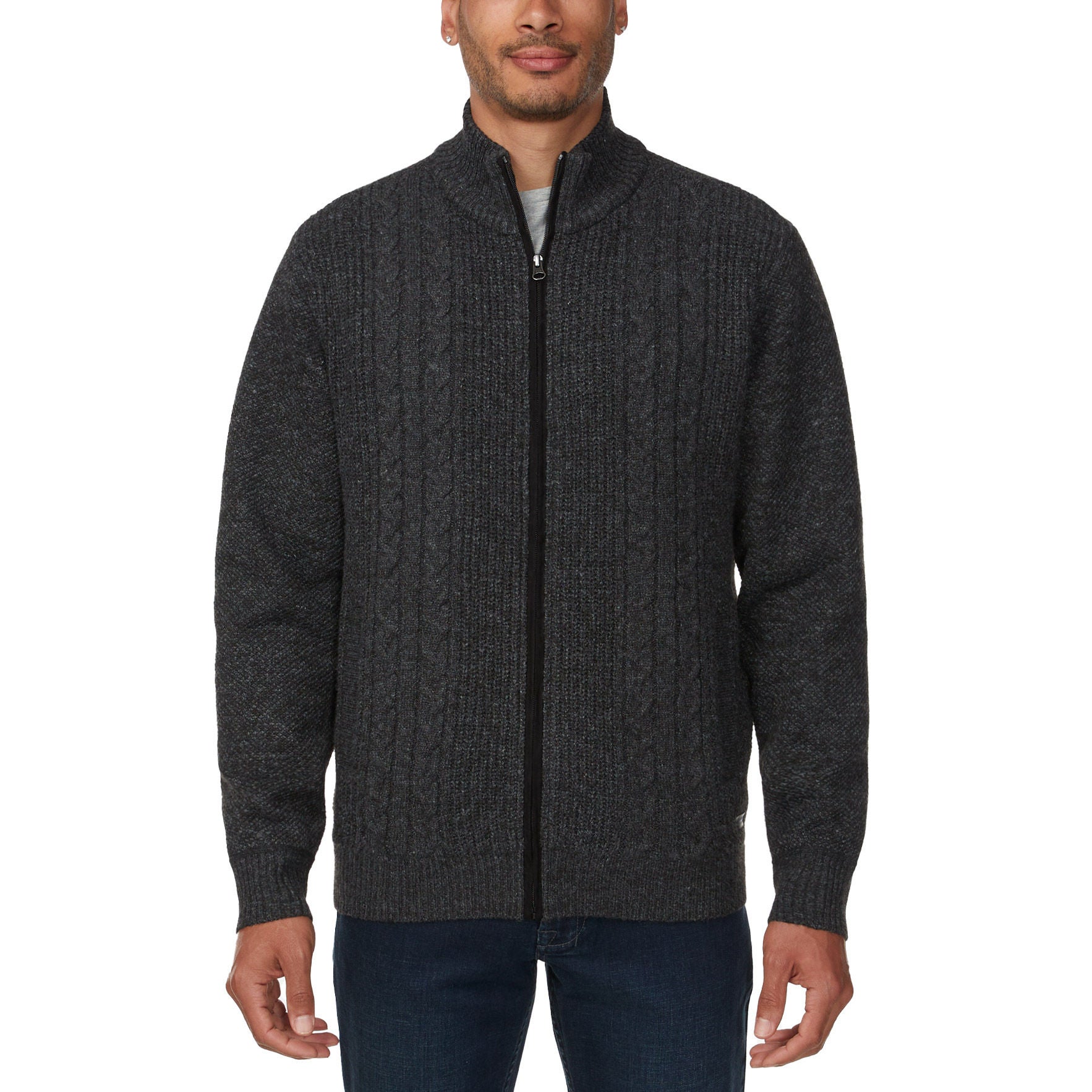 Buffalo Men's Full Zip Cable Knit Sweater | Costco