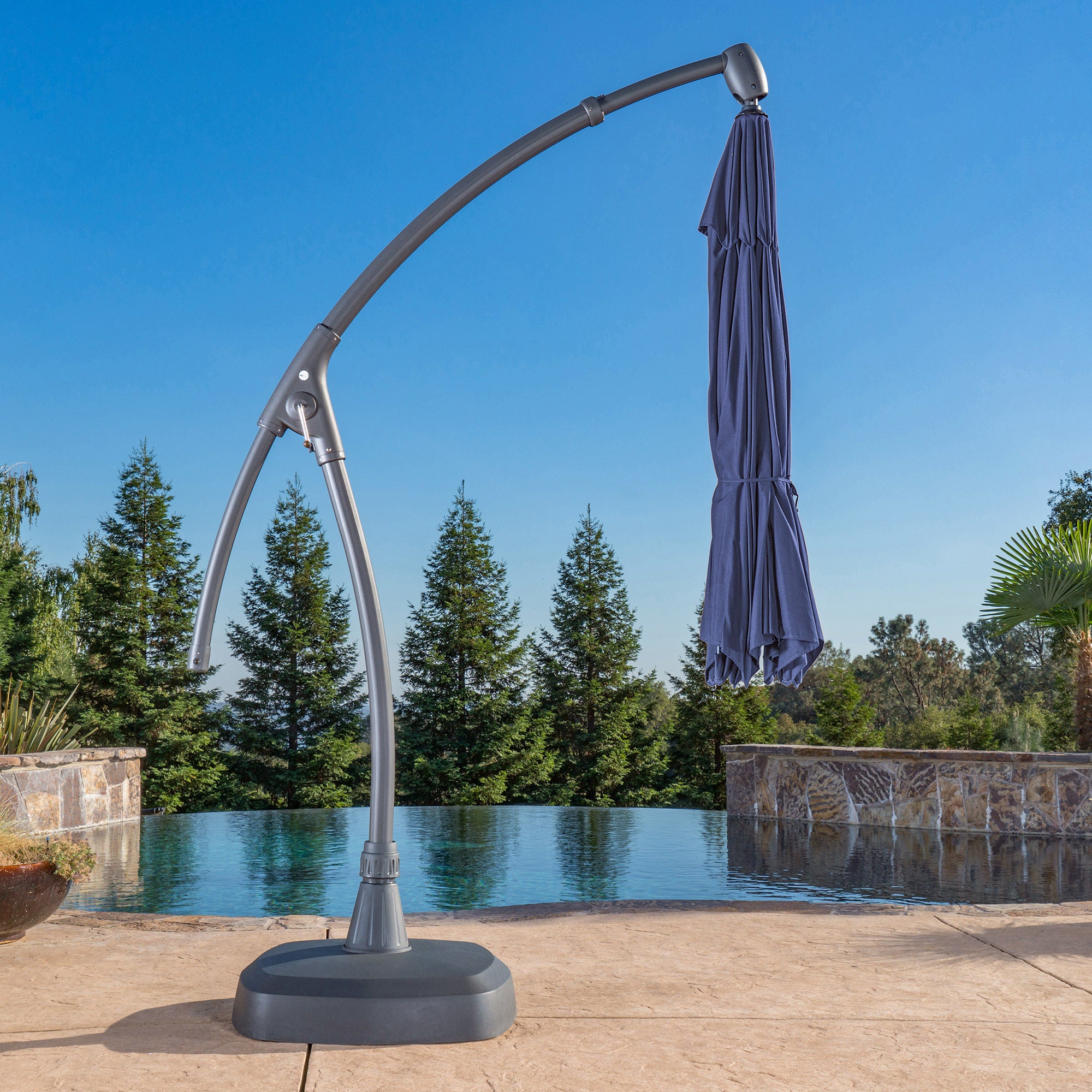 11 blue canteleiver patio umbrella Deluxe 11' Sunbrella Fabric Solar LED Cantilever Pellebant is dedicated to offering premium outdoor living solutions for American families SANLUCE 11 ft. Aluminum Offset