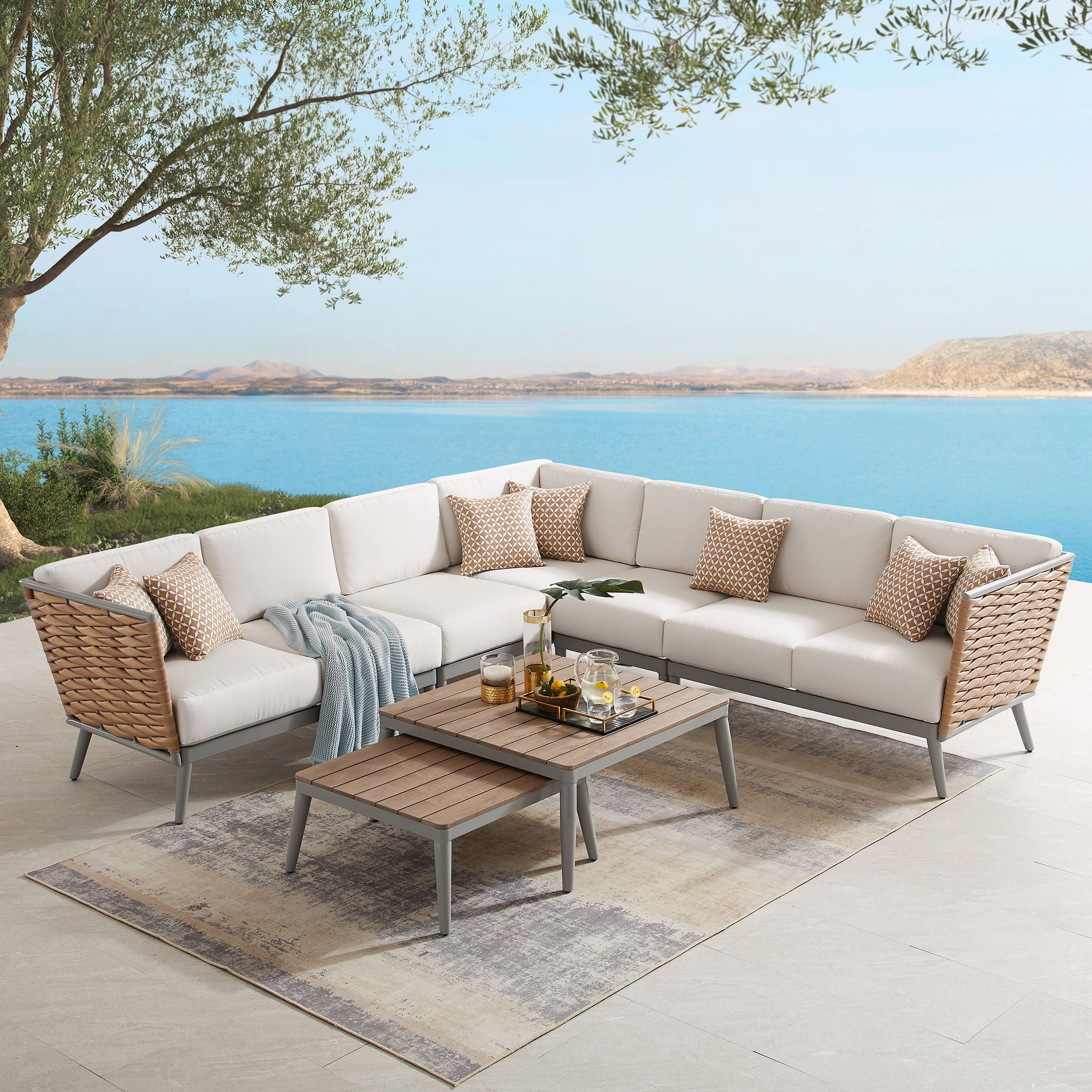 Adelfi 7-piece Patio Sectional Conversation Set | Costco