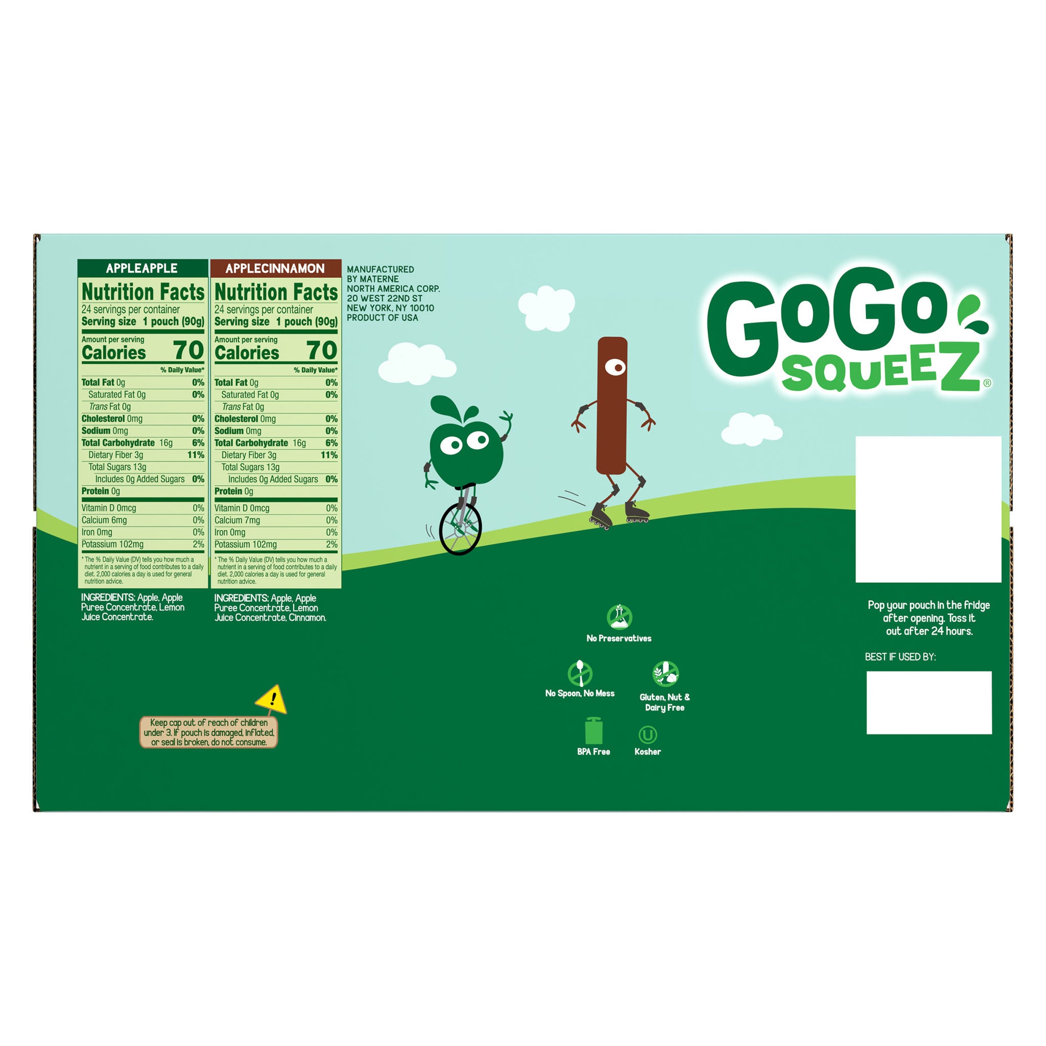 GoGo SqueeZ Fruit On The Go Applesauce Pouch, Variety Pack, 3.2 oz