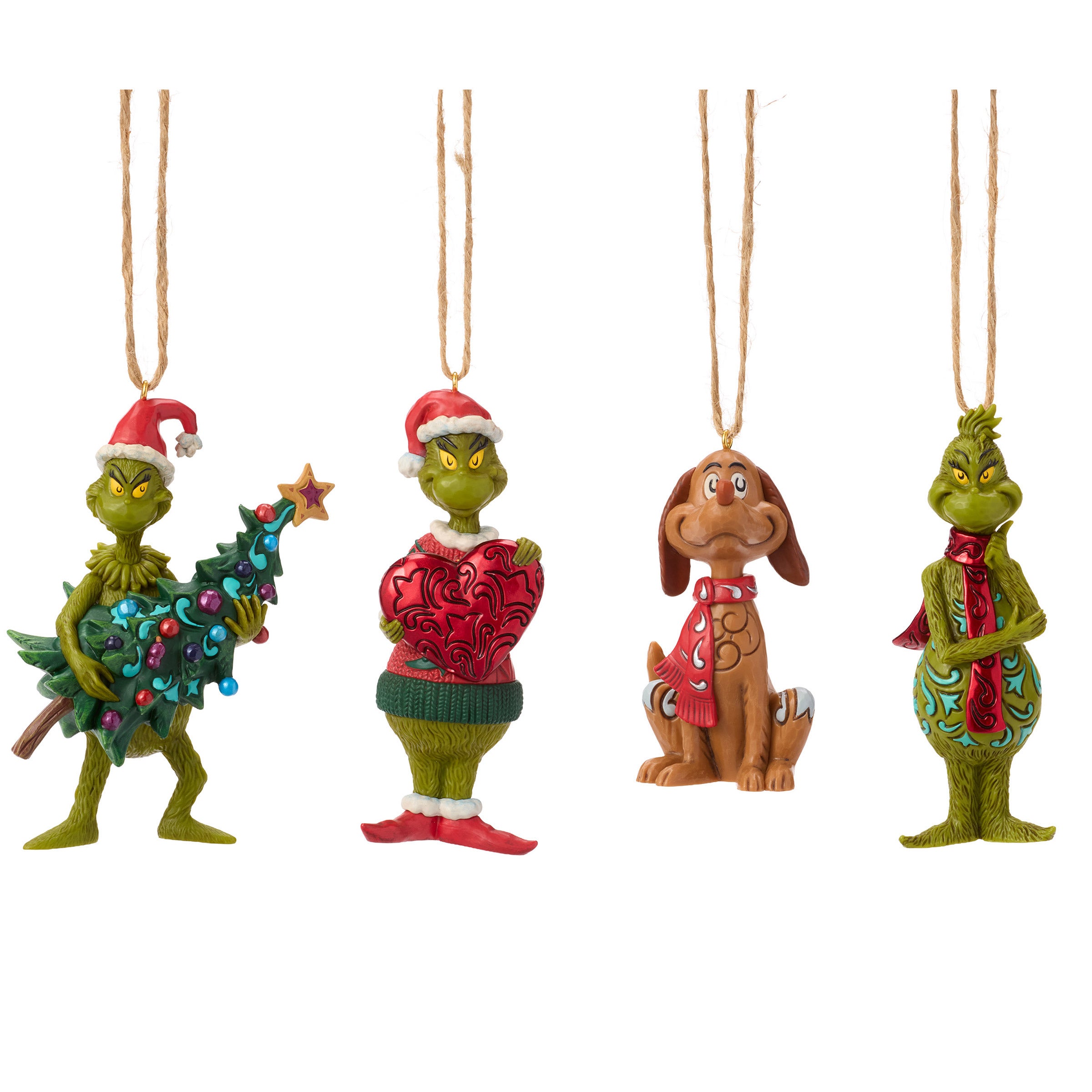 コストコ　クリスマス　ジムショア グリンチ クリスマス 置き物　約60cm The Grinch and Max Holiday Ornaments by Jim Shore, Set of 4 | Costco