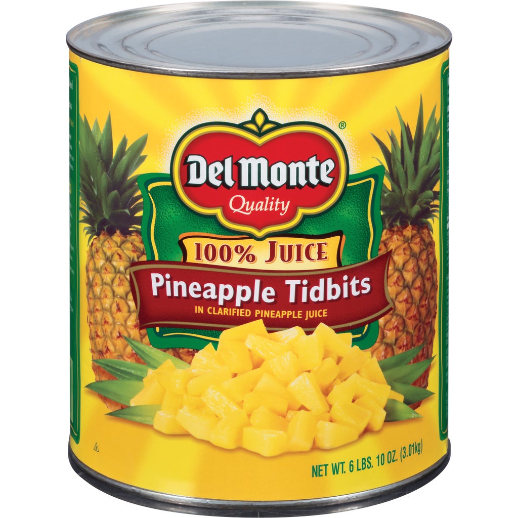 Del Monte Pineapple Tidbits in 100% Juice, #10 can, 6 lbs 10 oz | Costco