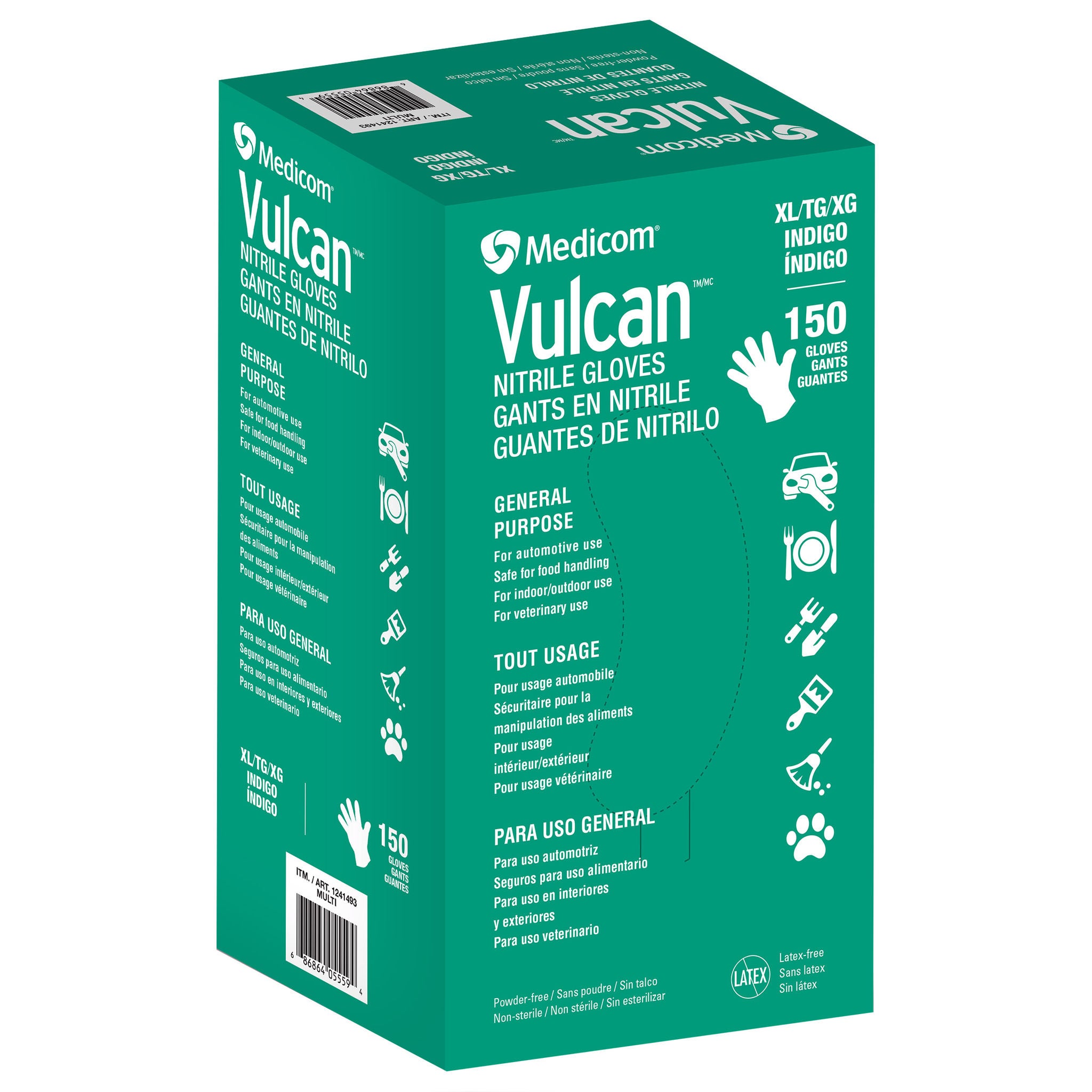 Vulcan Nitrile Gloves, XL, Indigo | Costco