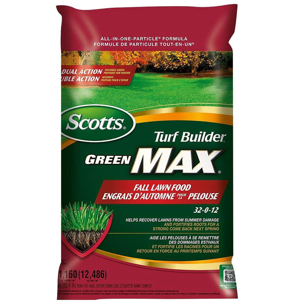 Scotts Turf Builder Green Max fall lawn food