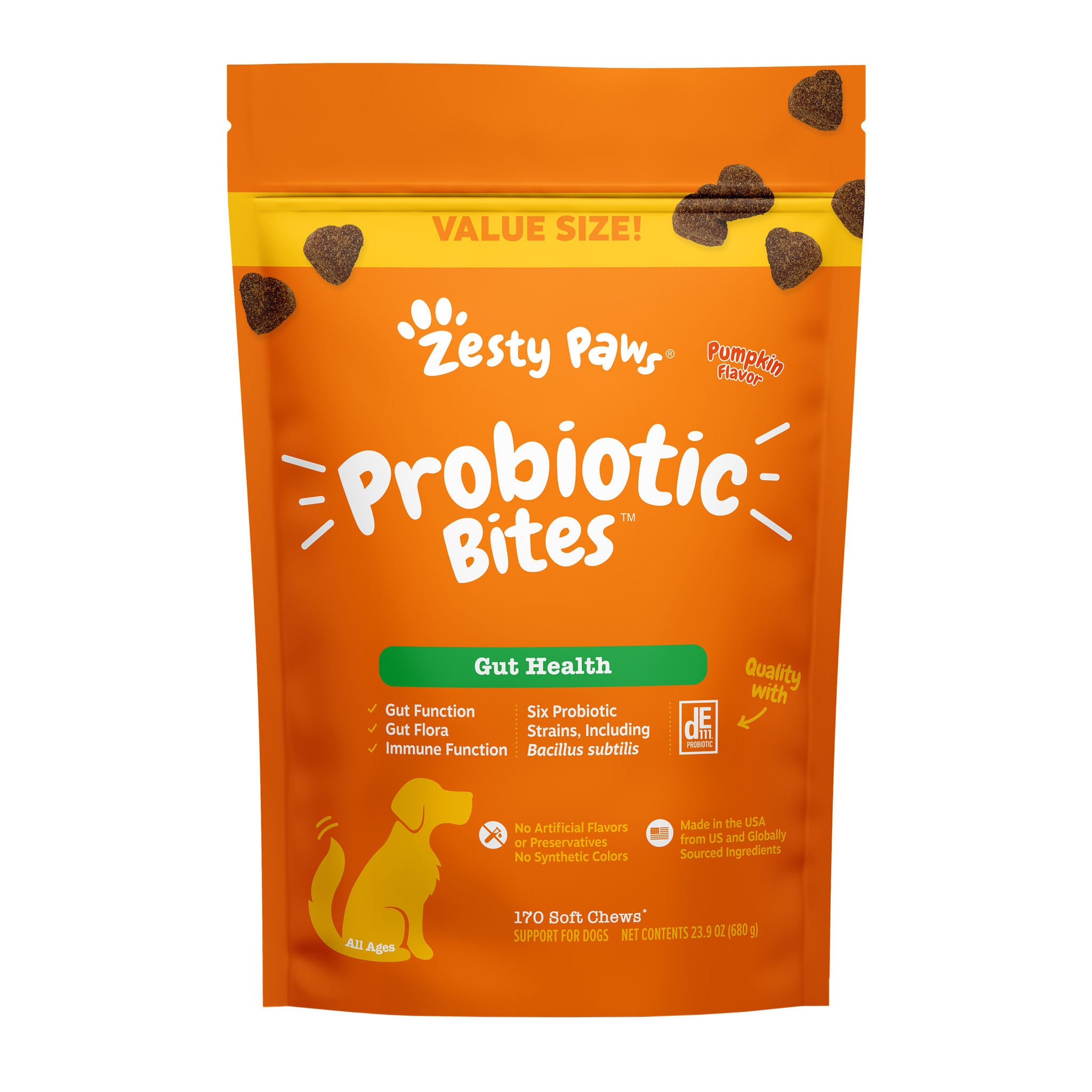 Zesty Paws Probiotic Bites for Dogs, Pumpkin, 170-count | Costco