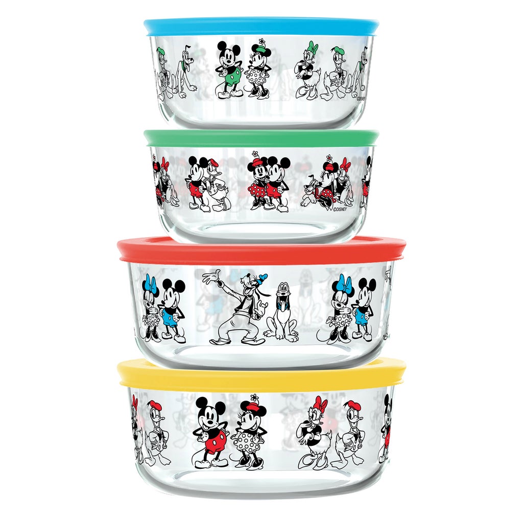 Pyrex 8-Piece Disney Mickey Mouse & Friends Decorated Food Storage
