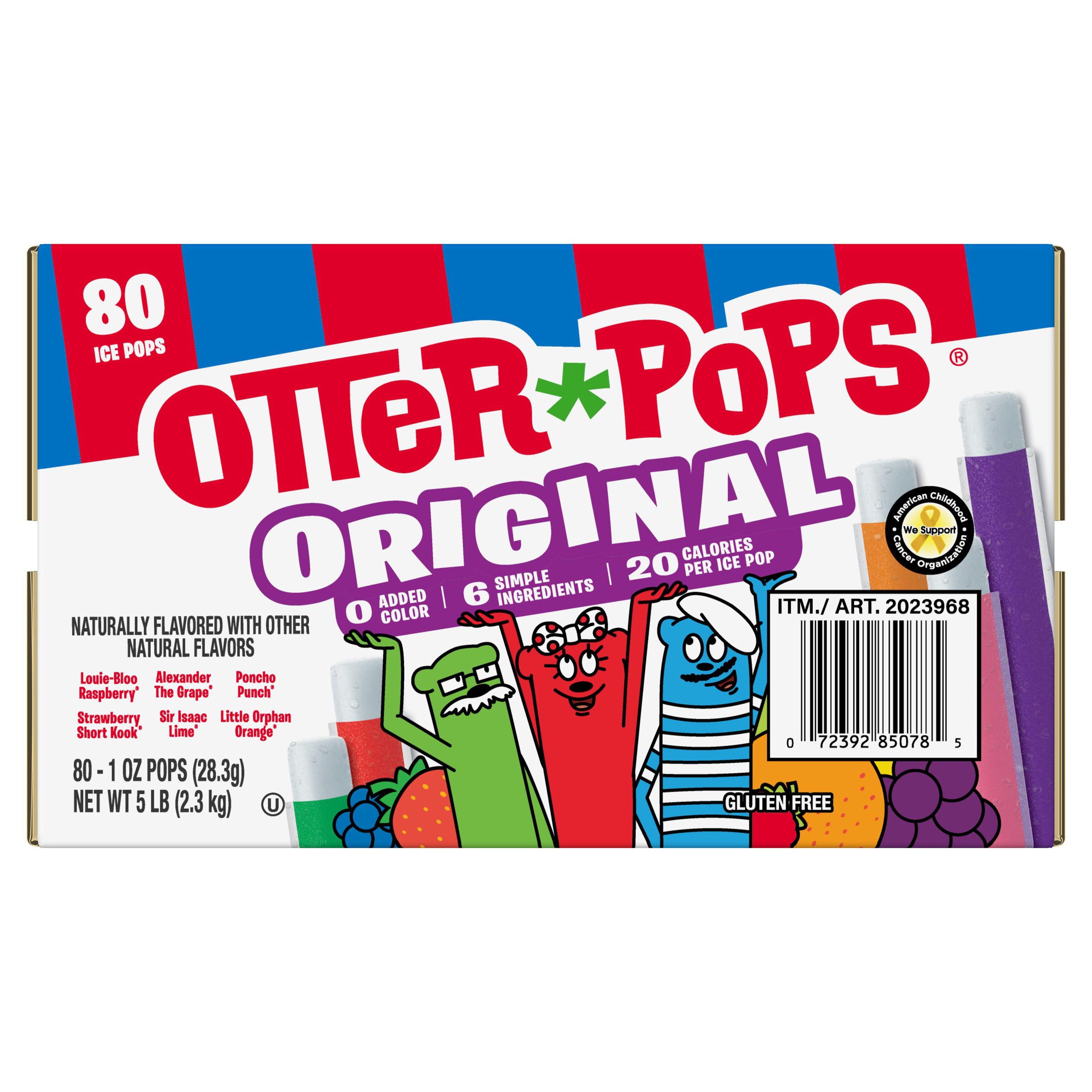 Otter Pops Freezer Pops, Original, Variety Pack, 1 oz, 80 ct | Costco