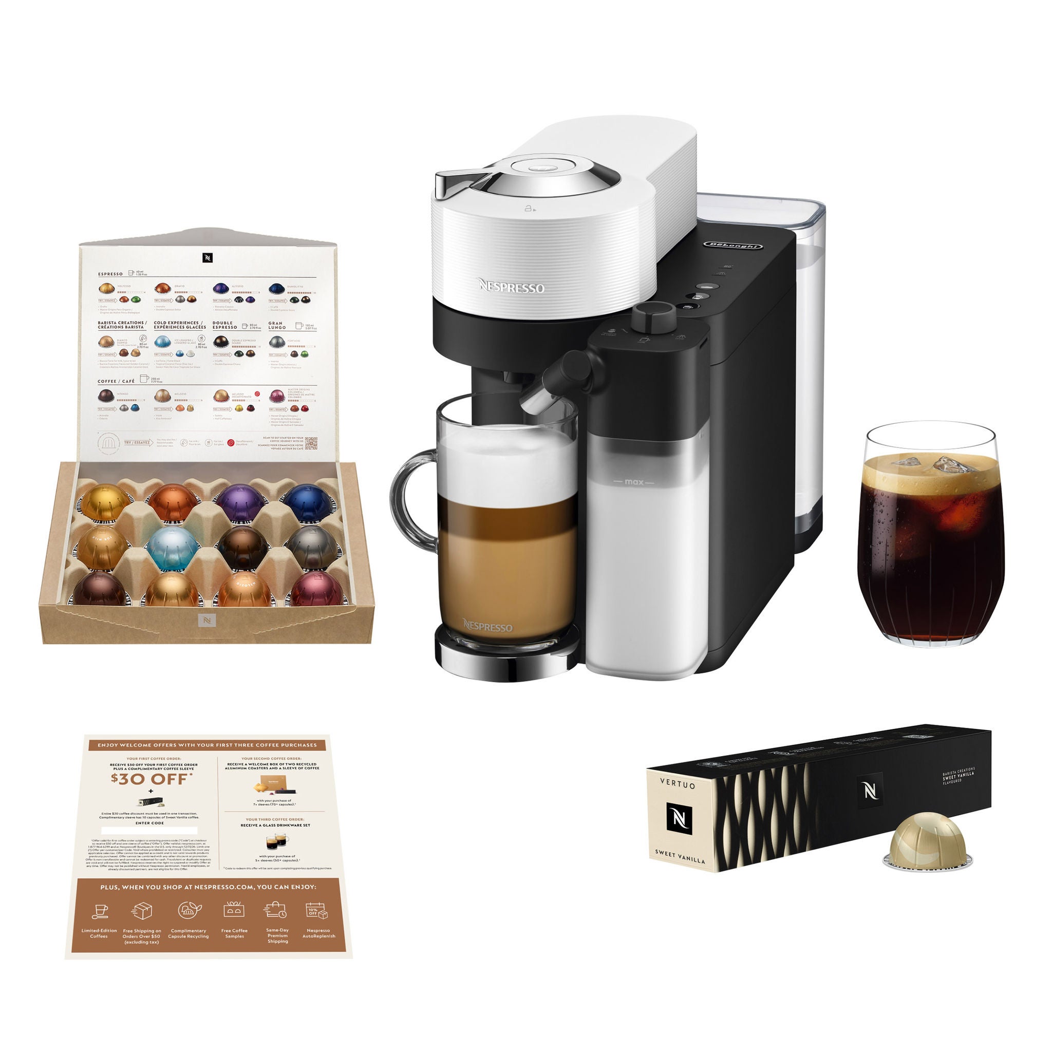 dorausaco  Nespresso Vertuo Lattissima by De'Longhi, White | Costco