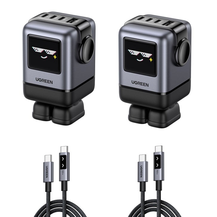 Ugreen Uno 100 W Robot GaN Charger With 100 W USB-C to USB-C Cable ...