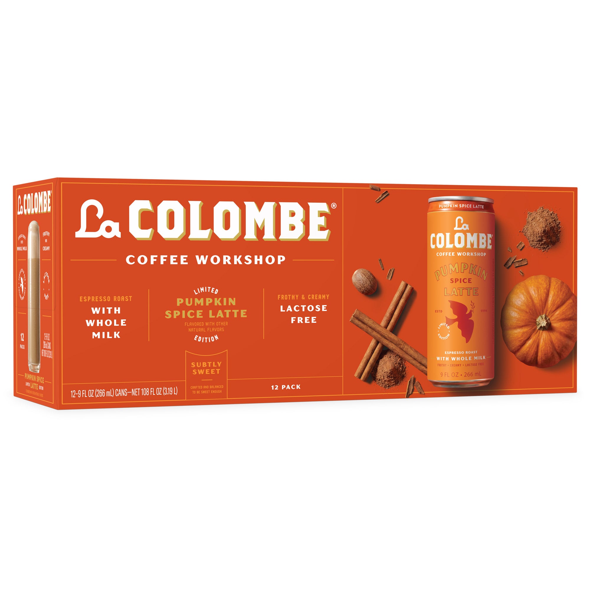 La Colombe Latte, Pumpkin Spice, 9 fl oz, 12-count | Costco