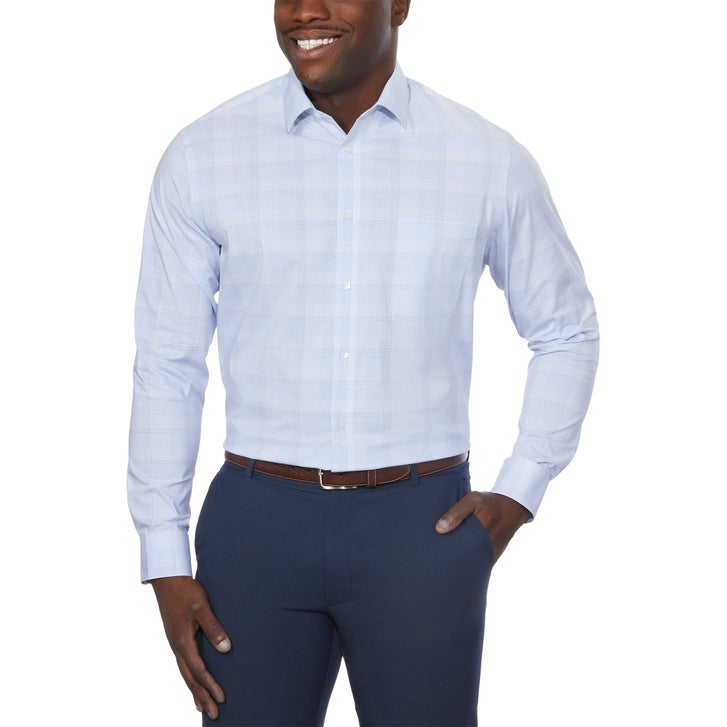 costco dress shirts Kirkland Signature Men's Traditional Fit Shirt, Navy Blue Duchamp Men's Slim Dress Shirts