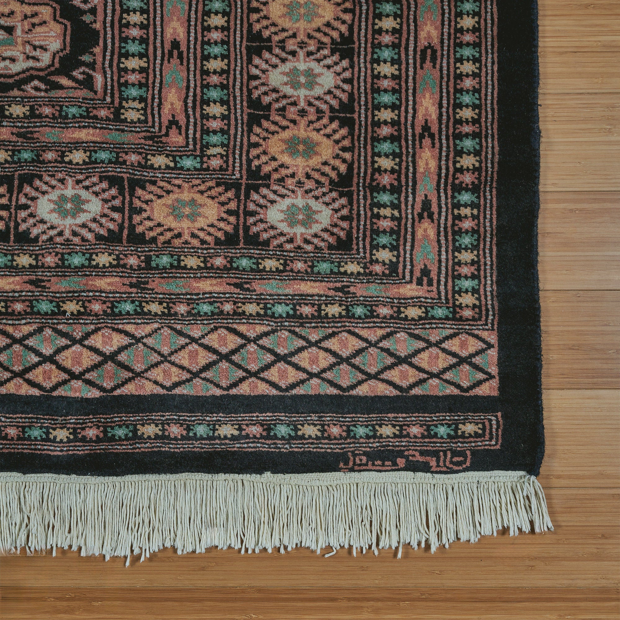 Pakistani Hand Knotted Rug Collection, Classic Bukhara Kuba Black