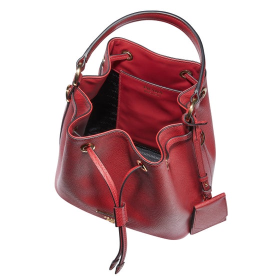 Prada Saffiano Leather Bucket Bag, Red | Costco