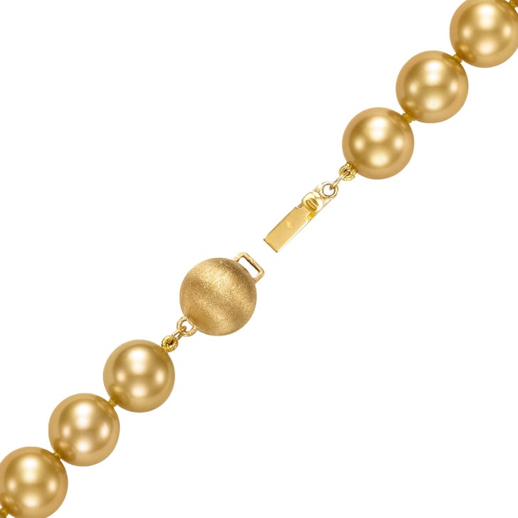 Golden South Sea Cultured 9-10mm Pearl Bracelet With 18kt Yellow