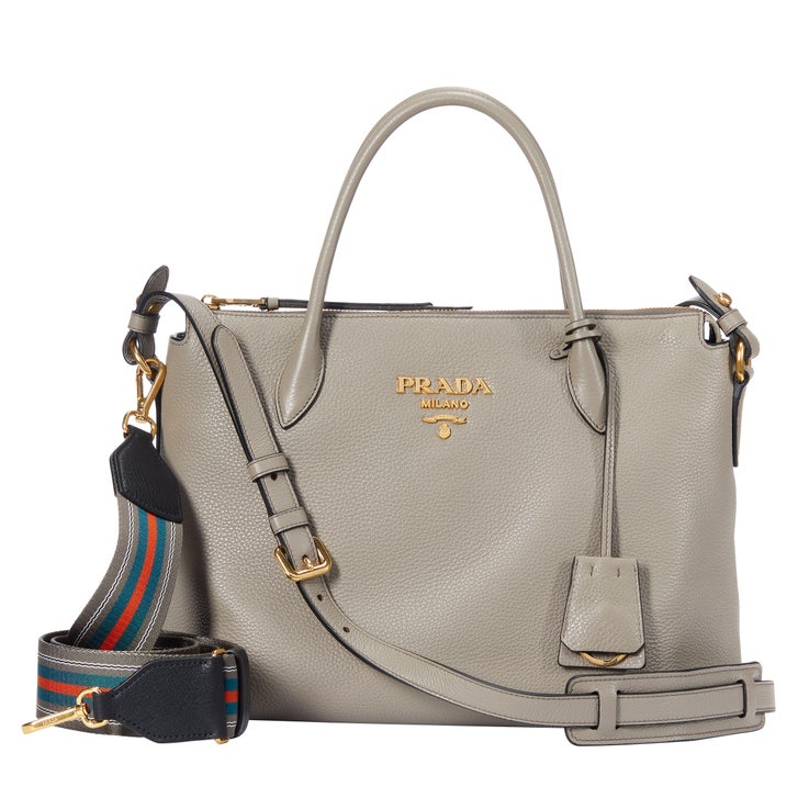Prada Leather Shoulder Bag, Gray | Costco