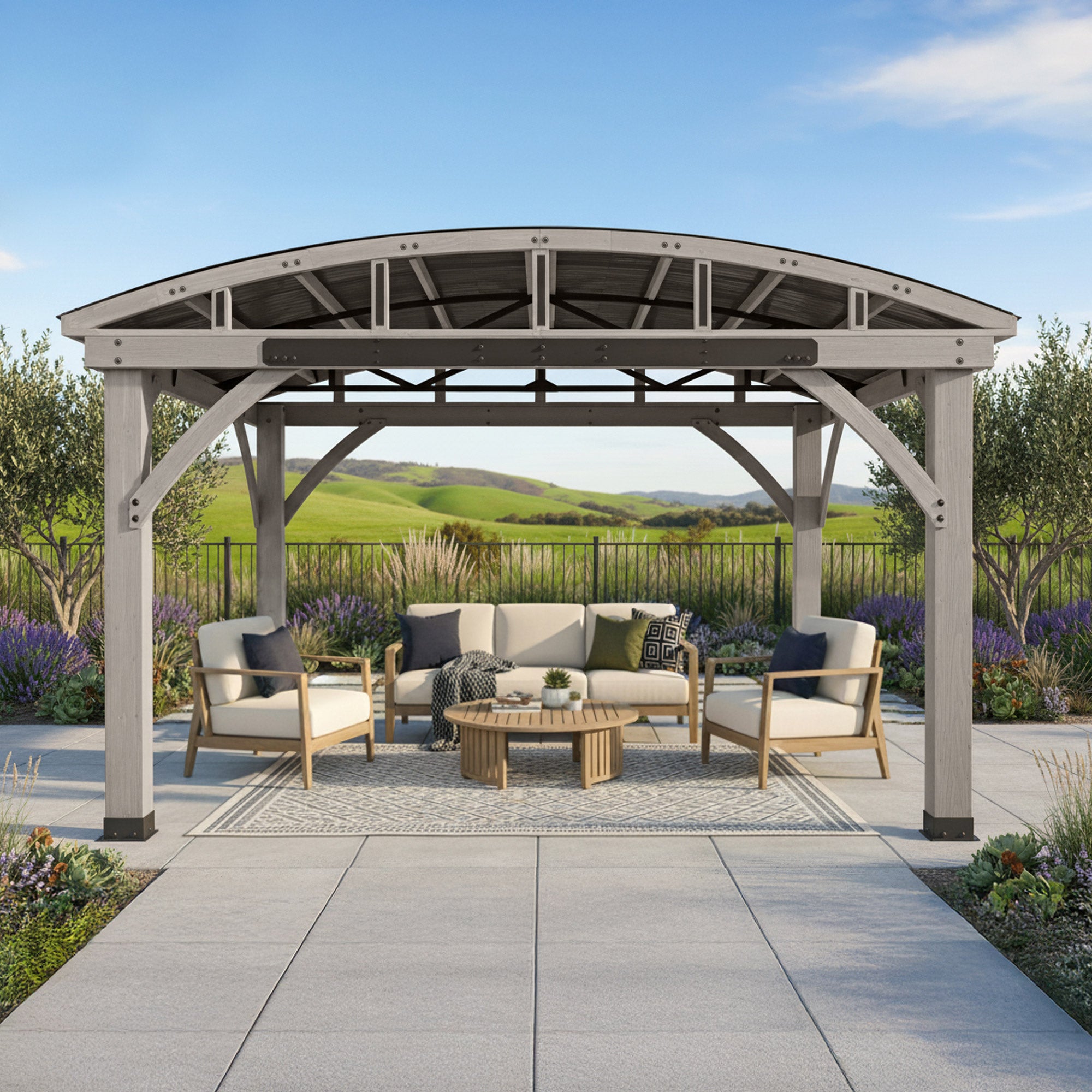ISAYAMAX Houkago buy & eat club ジークレー額付 Yardistry 14' x 11' Arched Roof Gazebo | Costco