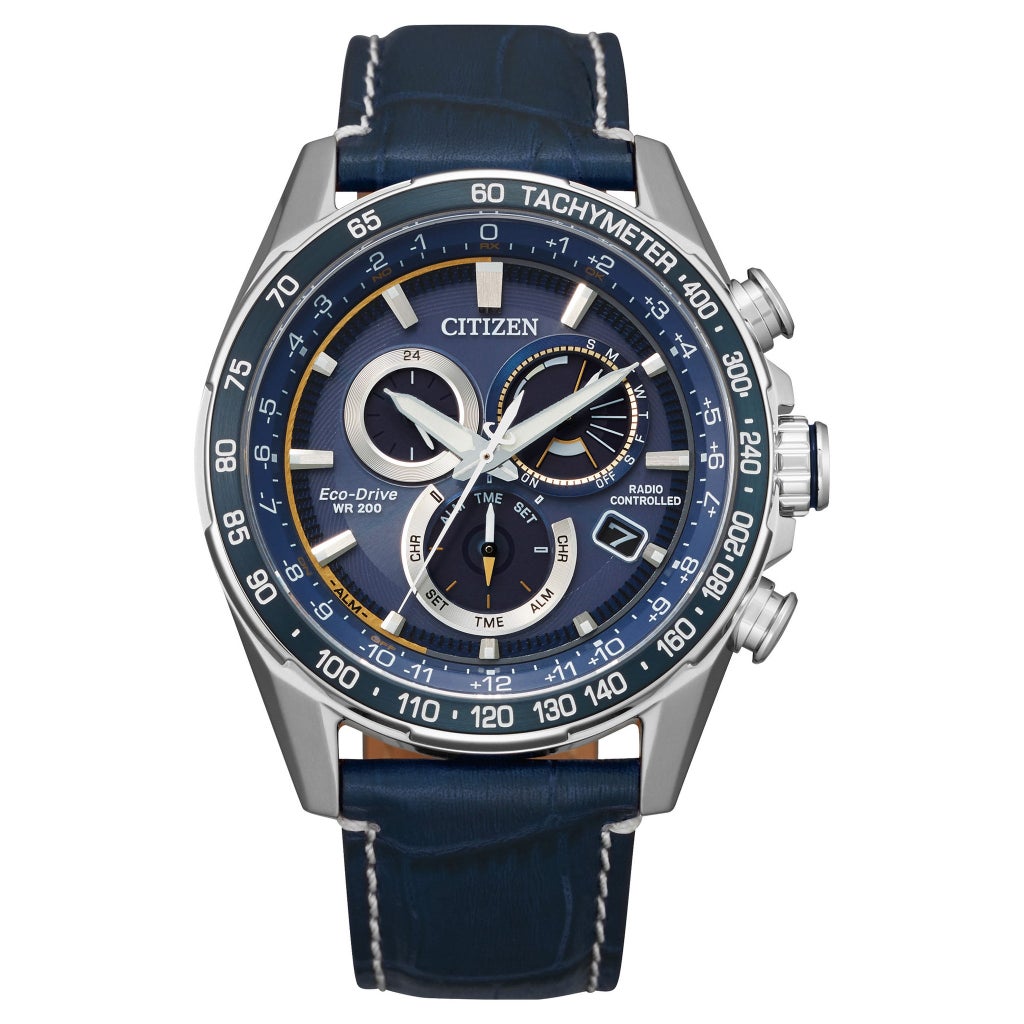 Citizen Eco-Drive Luxury PCAT Stainless Steel Blue Dial Men's