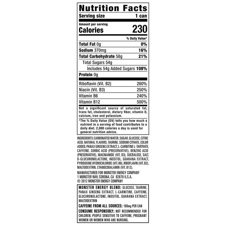 how much l carnitine in a monster Is White Monster Juice Mango Loco Energy
